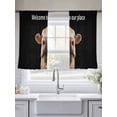 thumbnail image 6 of Funny Cow Sheer Curtains 54 Inches Length 2 Panels Set, Window Sheer Curtains for Living Room/Bedroom, Welcome To OUR Place Modern Retro Light Filtering Rod Pocket Curtain 52''x54''x2, 6 of 8