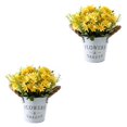 thumbnail image 4 of Flor artificial en maceta Monstrate decoración para el hogar amarillo 2Conjunto, 4 of 6