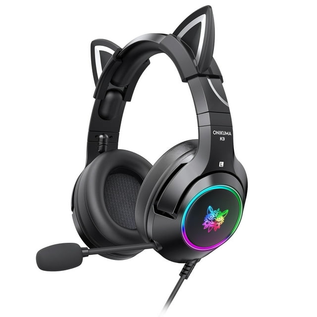 Auriculares K9 Cat Ear para Xbox One, Ps4, Ps5, PC (negro) Sincero Electrónica