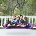 thumbnail image 3 of Gymax 60'' Saucer Tree Swing Surf Outdoor Adjustable Kids Giant Oval Platform Swing Set Purple, 3 of 10