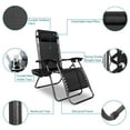 thumbnail image 6 of EDOEMSE 2 Pack Patio Zero Gravity Chair Outdoor Lounge Chair, Adjustable Folding Chairs with Pillow and Utility Tray Adjustable Folding Recliner for Deck,Patio,Beach,Yard, Black, 6 of 14