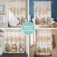 thumbnail image 5 of No Hook Shower Curtain with Snap in Liner, Watercolor Cute Hedgehog on Wood Grain Waterproof Bath Curtain Double Layers with See Through Top Window, Autumn Botanical Leaf Shower Curtains 60x72in, 5 of 9