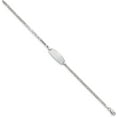 thumbnail image 2 of Solid 14k White Gold Oval Figaro ID Bracelet - 6", 2 of 5