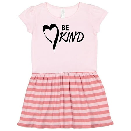 

Inktastic Be Kind with Heart Ribbon in Black Text Gift Toddler Girl Dress