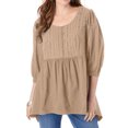 thumbnail image 1 of Blusa suelta para mujer, manga 3/4, cuello redondo, túnicas irregulares ahuecadas, camisas info Abanopi Jerseys de mujer, 1 of 6