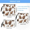 thumbnail image 3 of Haosy 3 Pack Reusable Ziploc Bags BPA Free Healthy Food Storage Bag Leakproof Sandwich Snack Freezer Bags Cute Brown Bears, 3 of 7