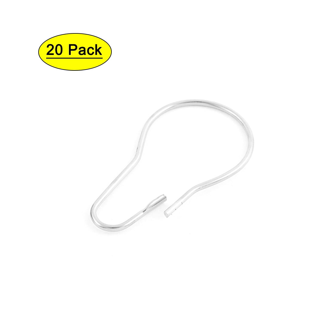 Uxcell Silver Tone Calabash Shaped Metal Shower Curtain Ring Hooks 20 Pcs
