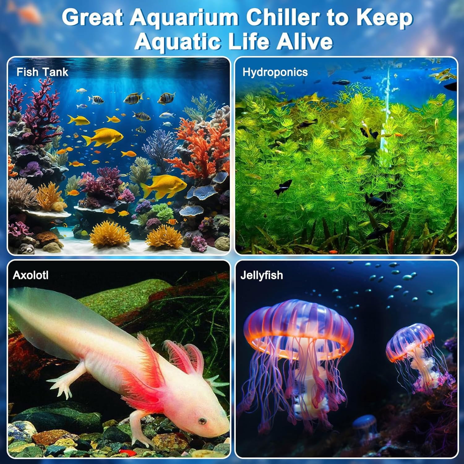 Joreek Ice Bath Chiller for Cold Plunge,1/3 HP Water Aquarium Chiller with Household Submersible Water Pump,Insulation Pipe, Ideal for Cold Bath Plunge Tub