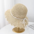 thumbnail image 2 of jiaxiM Straw Beach Hat Women's Lace Cutout Wide Brim Straw Sun Hat for Coastal Summer Outings, 2 of 4