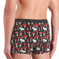 thumbnail image 4 of Men's Boxer Briefs, Red Mushrooms print Soft Comfy Mens Underwear Boxer Briefs Breathable With Widen Waist, 4 of 7