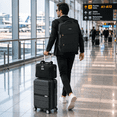 thumbnail image 4 of Juego De Maletas Compass Chicago Negro De 20", Backpack Y Neceser Con Candado TSA Y 8 Ruedas 360°, 4 of 6