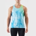 thumbnail image 4 of Ramiter Mens Tank Tops Beach Men Athletic Workout Tank Top Mesh Casual Sleeveless Shirts Blue,S, 4 of 5