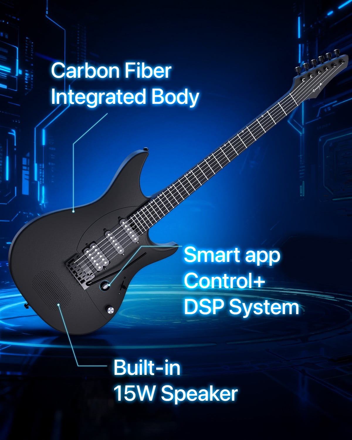 Enya Music Electric Guitar Inspire Smart Carbon Fiber 39"