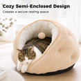 thumbnail image 4 of PAWZ Road 19.7" Calming Plush Pet Bed with Hanging Toy, Semi-Enclosed Cozy Nest for Cats & Small Dogs, Beige, 4 of 9