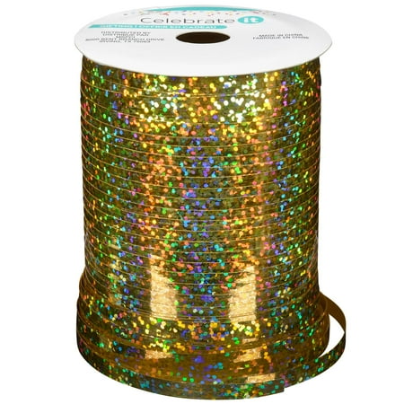 UPC: 0191518569698 | 100yd. Holographic Gold Curling Ribbon By Celebrate It™