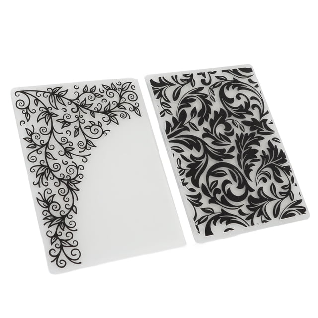 Carpetas con plantillas de relieve, 2 piezas de carpetas de relieve de plástico, plantillas de relieve de plástico, carpetas de relieve de bricolaje, muy recomendadas