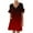 Red, variant on SEAOPEN Deals Women's Smocked Waist Dress Short Sleeve Tiered Ruffle Skirt Boho Style Red,L