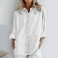 thumbnail image 2 of Seductiva Women Long Sleeve Tops Shirts Women Daily Casual Linen Shirts Long Sleeve Shirts Tops Casual Blouses Loose FiCollared Blouses Loose Fit Comfy Casual Vacation, 2 of 6