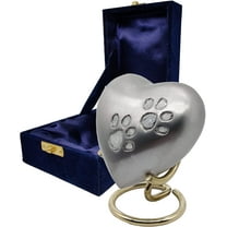 5MOONSUN5's Handcrafted Heart Urn Keepsake Cremation Paw Urn for Human pet Ashes Engraved Urn Heart Shaped - Perfect for Adults & Infants Honor Your Loved One. Comes with Brass Stand & Premium Box