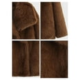thumbnail image 4 of Women'S Faux Fur Coat Faux Fur Jacket Long Sleeve Lapel Furry Winter Jackets Parka Short Coat Light Brown XS, 4 of 5