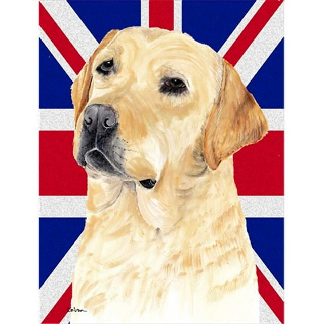 Carolines Treasures SC9833CHF Labrador With English Union Jack British Flag Flag Canvas House Size