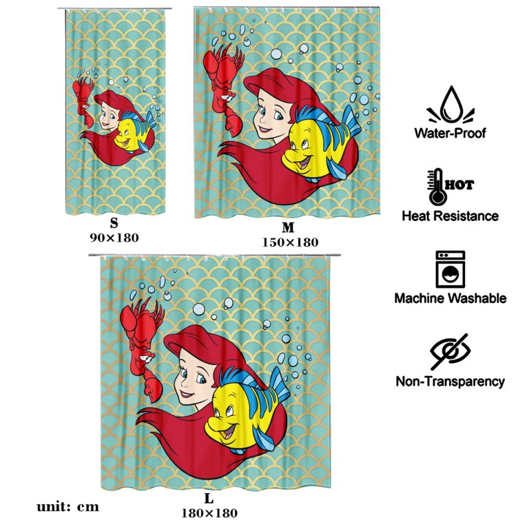 Shower Curtain M-150*180cm The Little Mermaid Bathroom Decor Ariel