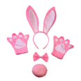 thumbnail image 3 of 4x conjunto de disfraces de para niños adultos, lindos accesorios de disfraces de animales, diadema con orejas de conejo, guantes, pajarita y, 3 of 8