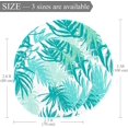 thumbnail image 2 of Green Hand Drawn Palm Leaves Round Soft Area Rugs 2.6ft Anti-Slip Cute Circle Carpet for Teen Girls Room, Circular Rug for Nursery Room, Dorm, Cute Room Decor for Baby, 2 of 7
