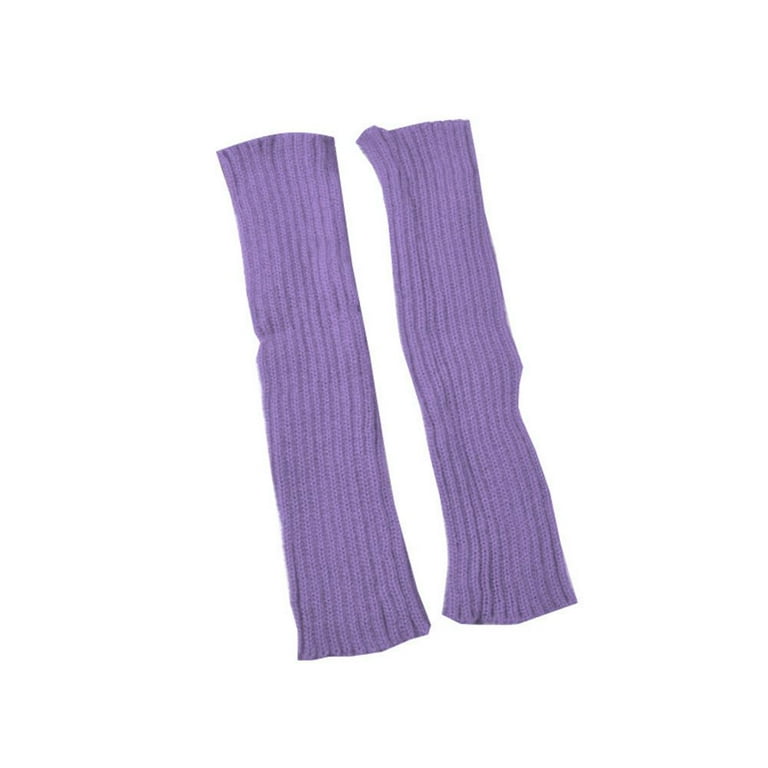 New Trend Stretchable leggings Thigh protector Crochet Clothes Knitted Wool  Calf Socks Leg Warmers Furry Ankle PURPLE 