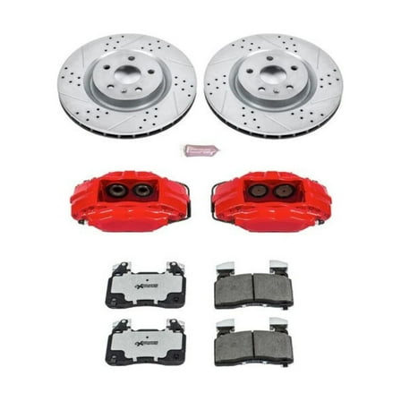 PowerStop Front Z26 Street Warrior Brake Pad and Rotor Kit with Red Powder Coated Calipers Fits: CHEVROLET Select Models KC5602-26