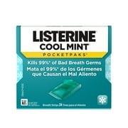 Listerine Cool Mint PocketPaks Fresh Breath Strips, 24-Strip Pack