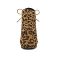 thumbnail image 5 of BLISSFUL STEP Women's Ankle Boots Lace Up Platform Chunky Heel  Leopard 9.5, 5 of 7