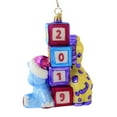 thumbnail image 2 of Christopher Radko Company Baby On The Block - 1 Glass Ornament 6 Inch, Glass - Ornament Baby Baptism Birth Hippo Giraffe 1020012 Glittered, 2 of 3