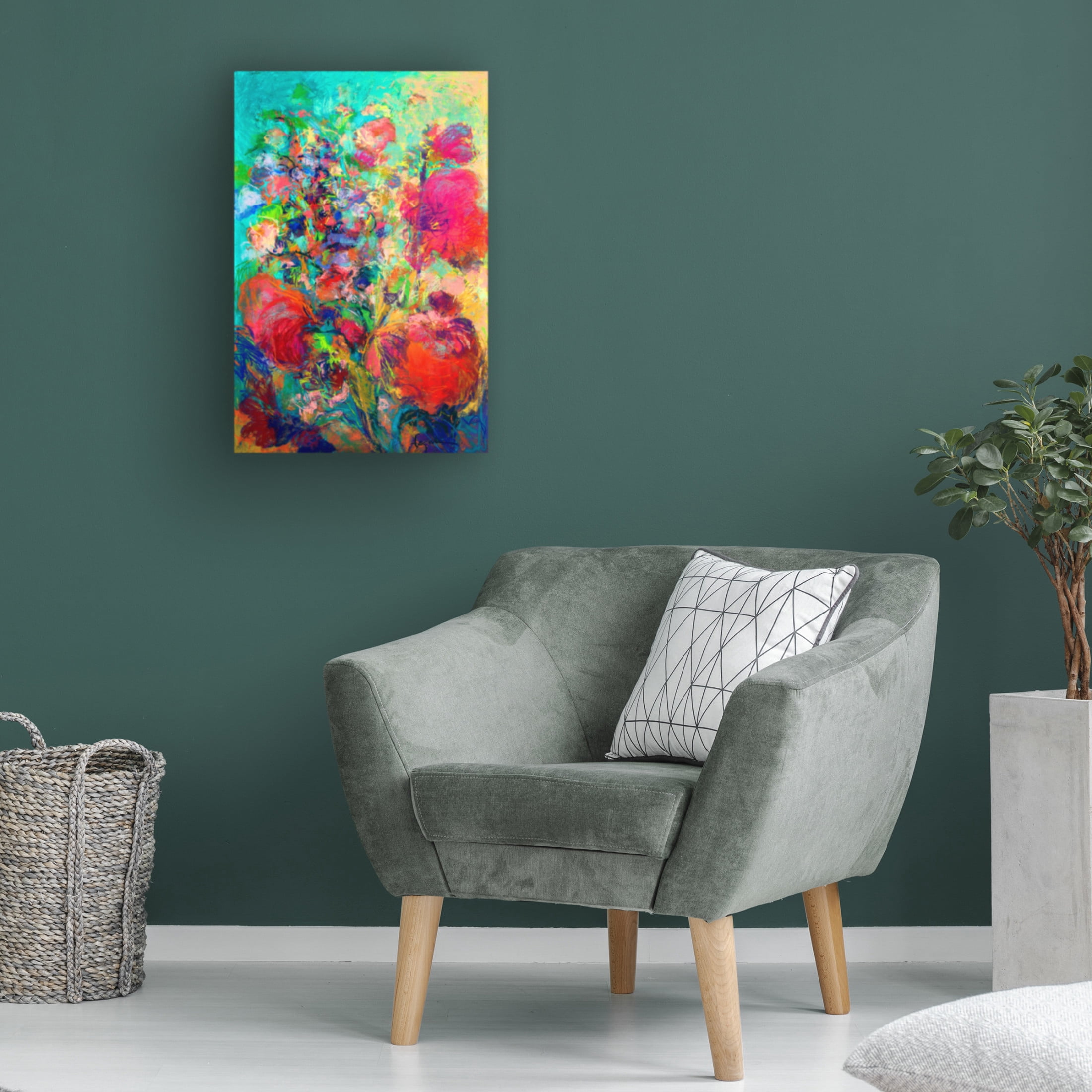 Canvas Wall Art - Dorothy Fagan 'Hollyhockdreams' Wall Art for Living Room, Bedroom, or Office D?cor by Trademark Fine Art - 22 x 32 Inches