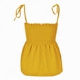 thumbnail image 4 of Kaprioy Womens Summer Tops Ruffle Smocked Tank Tops for Women Summer Square Neck Sleeveless Tops Tie Shoulder Spaghetti Strap Blouse Cami Shirts, 4 of 5