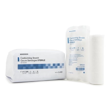 McKesson - Conforming Bandage McKesson Poly Blend 6 Inch X 4-1/10 Yard Roll Sterile - 48/Case