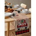 thumbnail image 3 of Table Runners 48 Inches Long Dress Scarves, Christmas Truck Gnomes Farmhouse Kitchen/Dining Table Runner, Short Coffee Tablerunners, Red Black Plaid Xmas Tree Wooden 13x48 Inch, 3 of 7