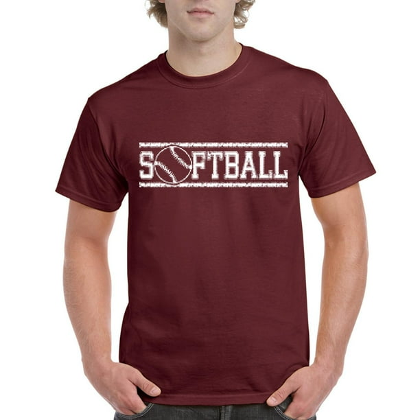 Artix - Mens Softball with Ball Short Sleeve T-Shirt - Walmart.com - Walmart.com