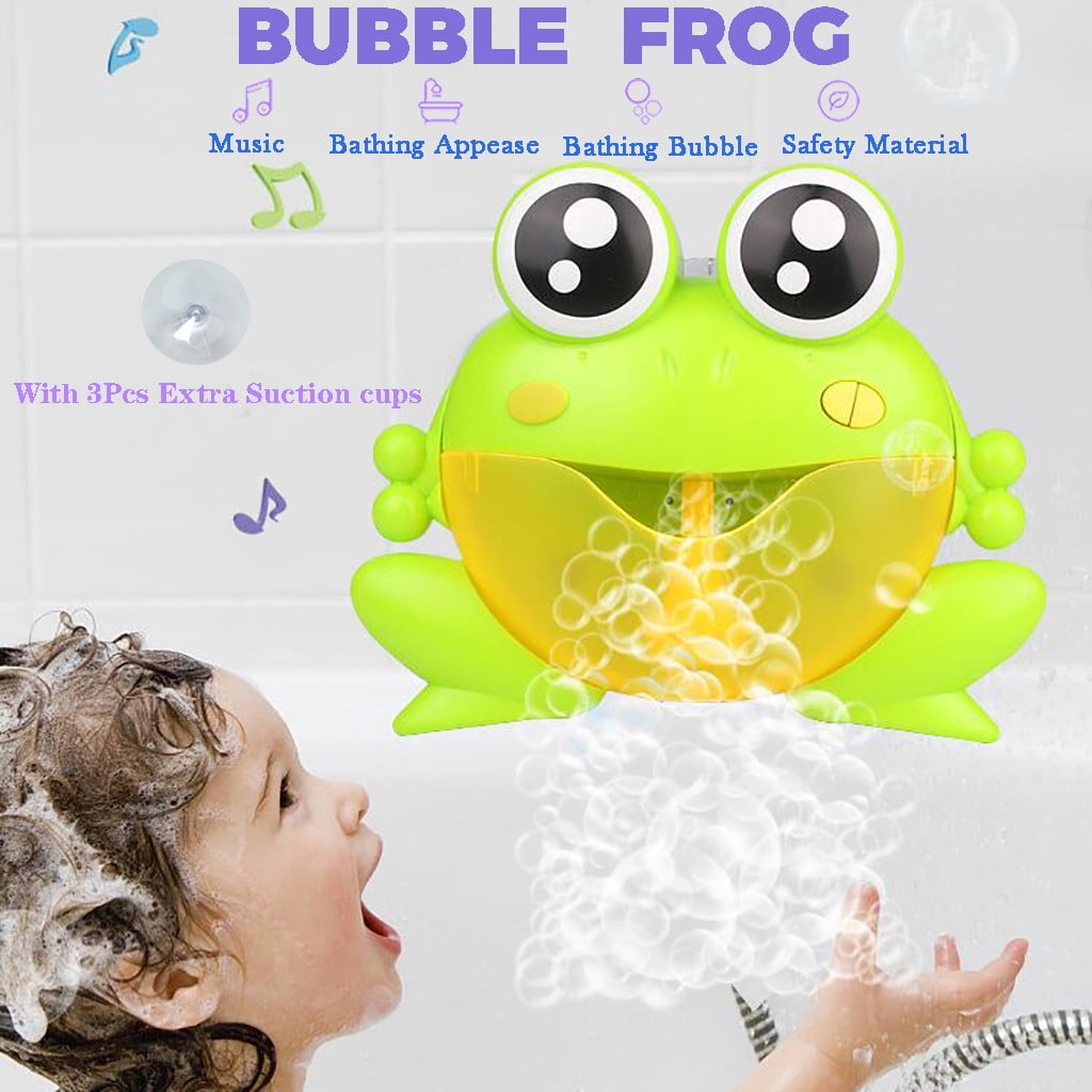 Bubble Machine Big Frogs Automatic Bubble Maker Blower Music Bath Toy