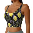 thumbnail image 2 of Daiia Lavender Flowers Printed Women's Sports Bra, Breathable Activewear Bra with U-Back Design and Removable Pads, Comfortable and Supportive for Yoga, Workout-XX-Large, 2 of 8