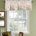 thumbnail image 3 of Happy Easter Curtain Valances for Windows, Kitchen Valance Window Treatments Panel 2 Pack, Cute Bunny Colorful Eggs Spring Flowers Green Rod Pocket Short Curtains for Bathroom Bedroom 60 x 18 Inch, 3 of 8