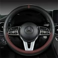 thumbnail image 5 of Full Leather Universal Car Steering Wheel Cover Breathable Anti Slip Car Decoration 37-38cm Steering Wheel Cover Accessories, 5 of 9