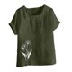 thumbnail image 4 of Karight Womens Cotton Gauze Shirt Dandelion Print Summer Beach Blouse Short Sleeve Casual Loose Comfy Tunic Tops Plus Size, 4 of 4
