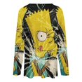 thumbnail image 5 of Simpsons Womens T Shirts V Neck Long Sleeve Tops Causal Loose Summer T-Shirts 5XL, 5 of 7