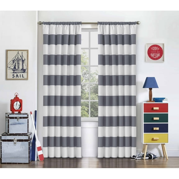 Eclipse Peabody Blackout 42 x 63 Curtain Panel in Grey