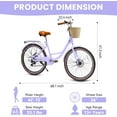 thumbnail image 7 of DEYGIA Kids Bike, Cruiser Bike for Girls, 26 inch 7 Speed Kids' Bicycles with Rattan Basket and Adjustable Seat, Lightweight Step Bike for Girls, 7 of 7