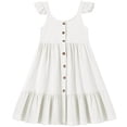 thumbnail image 4 of NAISIBABY Girls Pleated Dresses, Cute Swing Summer Casual Sleeveless Kids Party Princess Sundress White 3T, 4 of 6