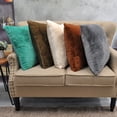 thumbnail image 6 of Home Soft Things Solid faux-fur 2 Piece Throw Pillow Cover Set - Egret - 20" x 20", 6 of 7