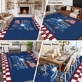 thumbnail image 5 of Large Area Rugs for Living Room Bedroom, Independence Day 6'x9' Rug Washable Carpet Runner Indoor Outdoor, Blue Truck Star Usa Flag Red White Plaid Non Slip Floor Mats Rug for Kitchen, Playroom, 5 of 8