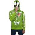 thumbnail image 6 of Notus Men’s Full Face Skeleton Skull Zip-Up Hoodie Sweatshirt Perfect for Halloween Costume Long Sleeve Sweatshirt Green M, 6 of 7